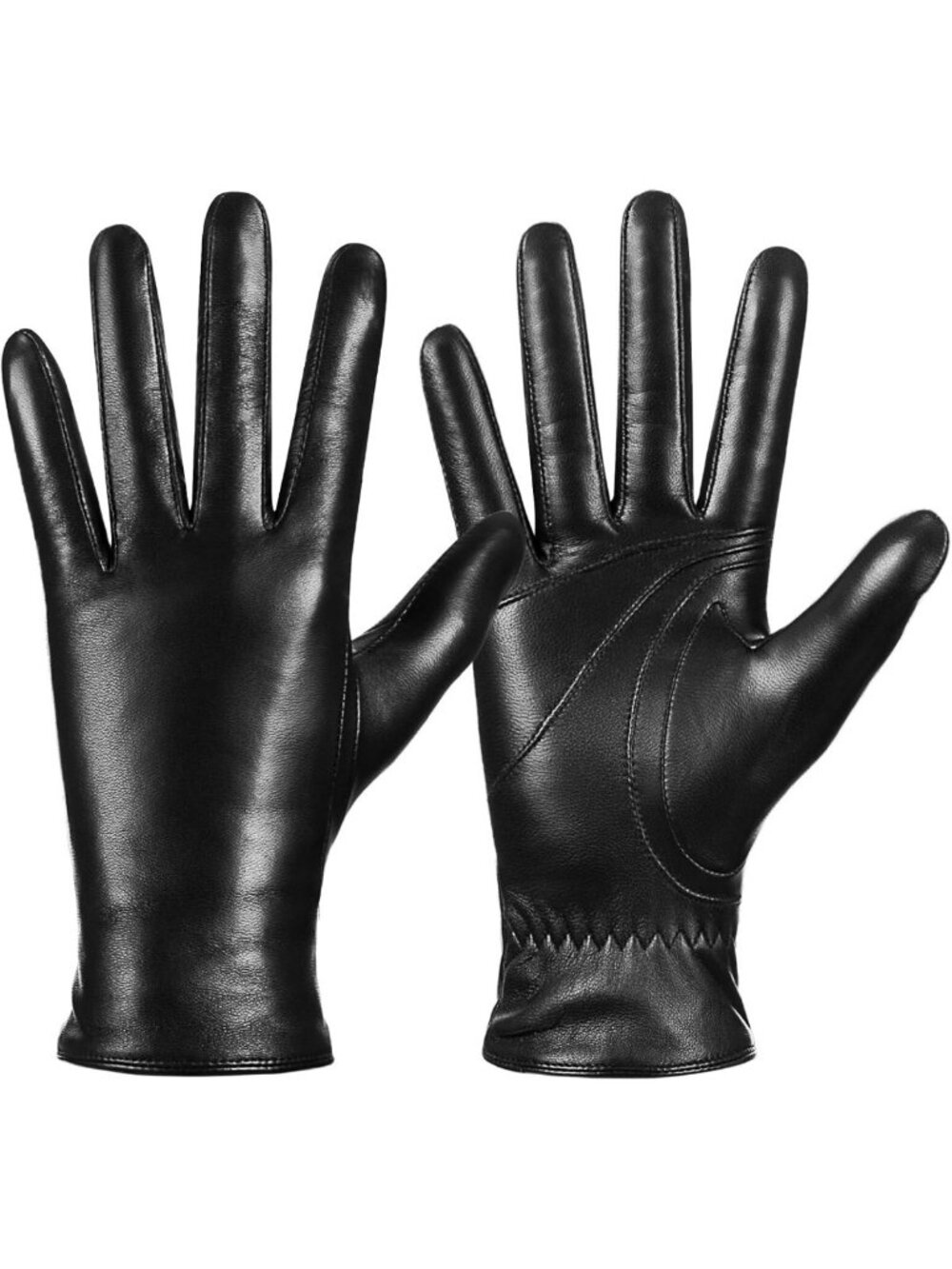 Cozy Winter Leather Gloves for Women - Touchscreen, Thermal Cashmere Lining